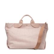 N21 Rafia Shopper Väska med Logo Detaljer Pink, Dam
