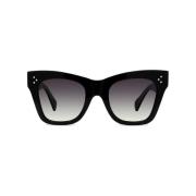 Celine Svarta fyrkantiga solglasögon med polariserande linser Black, D...