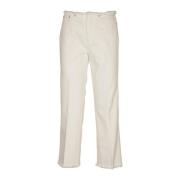Michael Kors Frayed Crop Flare Jeans White, Dam