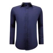 Gentile Bellini Snygga Satängskjortor För Män Slim Fit Blue, Herr