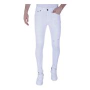 Local Fanatic Vita Slim Fit Herrjeans Med Revor -1090 White, Herr