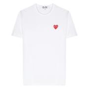 Comme des Garçons Play Unisex T-Shirt med Rött Hjärta White, Dam