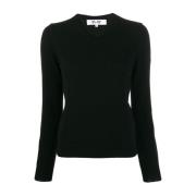 Comme des Garçons Play Röd Hjärta V-Hals Pullover Black, Dam