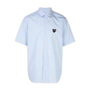 Comme des Garçons Play Randig kortärmad skjorta med svart hjärta Blue,...