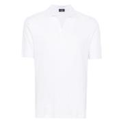 Barba Linne Polo Skjorta Tillverkad i Italien White, Herr