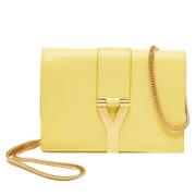 Yves Saint Laurent Vintage Pre-owned Laeder crossbodyvskor Yellow, Dam