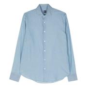 Fedeli Bomullsskjorta Made in Italy Blue, Herr