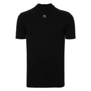 Fendi Logo Plaque Stretch T-shirt Black, Herr