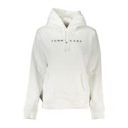 Tommy Hilfiger Vit Hoodie med Brodyr White, Dam