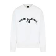Armani Exchange Minimalistisk Vit Sweatshirt White, Herr