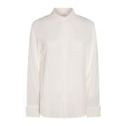 Sportmax Vit Skjorta Regular Fit Button-Down Krage White, Dam