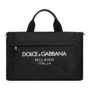 Dolce & Gabbana Nylon Logo Duffelväska Italien Black, Dam