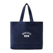 Woolrich Canvas Shopper Väska Klassisk Design Blue, Dam