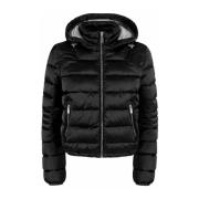 YES ZEE Black Polyamide Jackets Coat Black, Dam