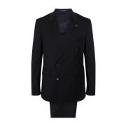 Tagliatore MultiColour Suit Set Blazer Byxor Black, Herr