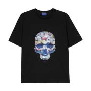 Paul Smith Skull Print Svart T-shirt Black, Herr