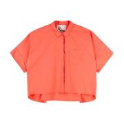 8PM Skjorta med knappar och ficka Orange, Dam