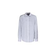 Moorer Klassisk Linneskjorta med Pärldetaljer White, Dam