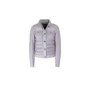 Moorer Hybrid Casual Mocka Läderjacka Purple, Dam