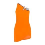 David Koma Enaxlad kristallros mini klänning Orange, Dam