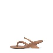 Jeffrey Campbell Strappy Sculpted Wedge Sandal i Nude Brown, Dam