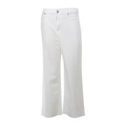 Roy Roger's Vita Wide Leg Cropped Jeans White, Dam