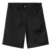 Carhartt Wip Svarta Bermuda Shorts med Midjeband Black, Herr