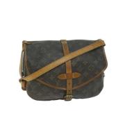 Louis Vuitton Vintage Pre-owned Belagd canvas axelremsvskor Brown, Dam