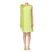Emporio Armani Chiffongklänning med Båge Elegant Stil Green, Dam