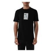 Patrizia Pepe Bomull T-shirt med Fronttryck Black, Herr