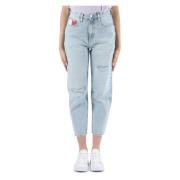 Tommy Jeans Hög Tapered Mom Fit Jeans Blue, Dam
