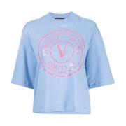 Versace Jeans Couture Blå Grafiska T-shirts och Polos Blue, Dam