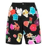 Marni Svart Blommig Bermuda Shorts Multicolor, Herr