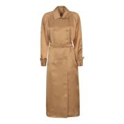 Max Mara Brun Läder Sacco Kappor Brown, Dam