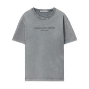 Alexander Wang Broderad Logotyp Bomull T-shirt Gray, Dam