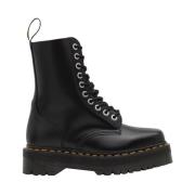 Dr. Martens Svart Polerad Slät Ankelstövlar Black, Dam