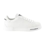 Dolce & Gabbana Snörning Läder Sneakers White, Herr