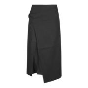 Les Coyotes de Paris Snygg Overlap Skirt Black, Dam