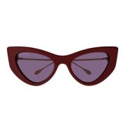 Gucci Platt Front Cat-Eye Solglasögon Gg1565S Red, Unisex
