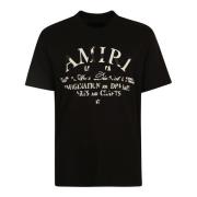 Amiri Svart Crew Neck Logo Print T-shirt Black, Herr