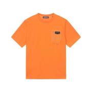 Duvetica Orange Fritids T-shirt med Framficka Orange, Herr