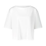 Allude Bomull T-shirt med rund hals White, Dam