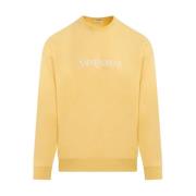 Saint Laurent Gul Bomull Hoodie Sweatshirt Ss24 Yellow, Herr