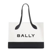 Bally Neutral Shopper Tote Bag White, Dam