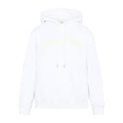 Lanvin Vit Classic Fit Hoodie med Logo White, Dam