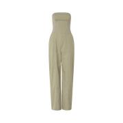 Samsøe Samsøe Slim-fit Jumpsuit med Flared Ben Green, Dam