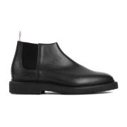 Thom Browne Svarta Läder Chelsea Ankelboots Black, Herr