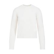 Max Mara Vit Cashmere Pullover Sweater White, Dam