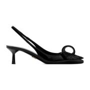 Prada Svarta Lackläder Spetsiga Pumps Black, Dam