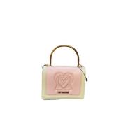 Love Moschino Rosa Vit Quiltad Axelväska Multicolor, Dam